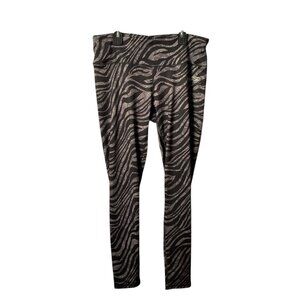 Skechers Performance Women Large GO dri Athletic Leggings Zebra Print